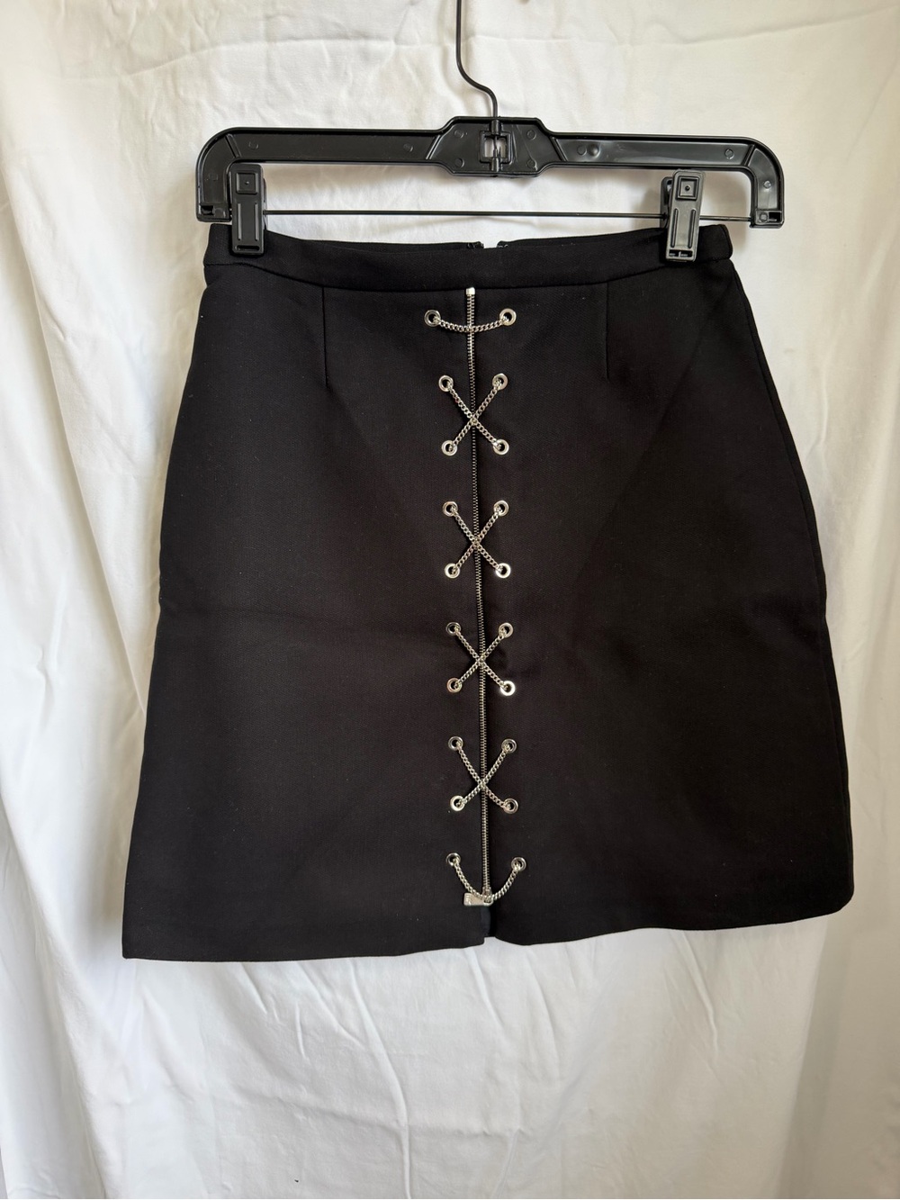 Michael Kors Black Lace-Up Eyelet Mini Skirt